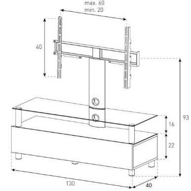 Стойка для ТВ Sonorous TRN 1133 B HBLK VIC